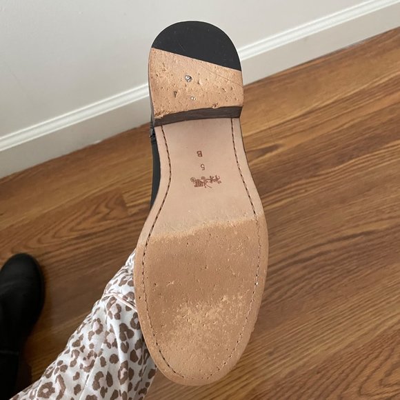 Coach Black Leather Carolina Riding Boots Heeled 5 Zipper - Picture 11 of 13